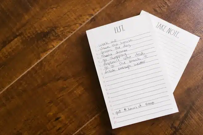 2. Haz una lista de tareas